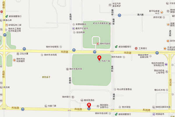 锦州市市府广场交通路线指引