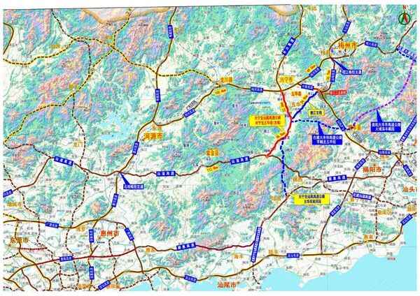 兴宁到五华的高速路预计2017年底前通车